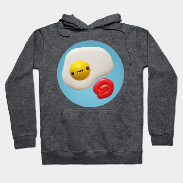 Cute 3D egg ketchup vampire Hoodie by KnuckersHollow